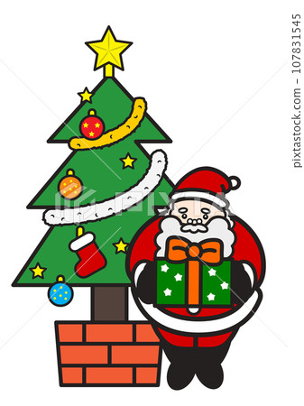 Christmas tree and Santa Claus 107831545