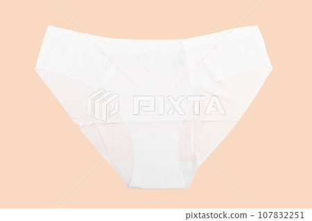 White new women's panties with a sign for text. White new women's panties with a sign for text. 107832251