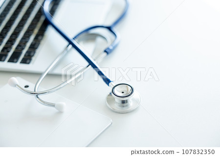 stethoscope on white background 107832350