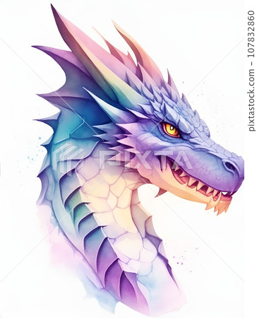 水彩般的龍圖 107832860