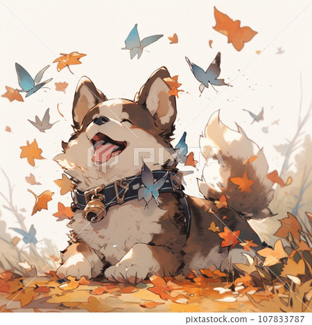 [AI生成圖像]戴著項圈的微笑狗 107833787