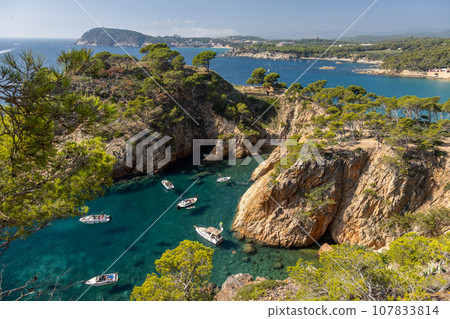 View of cove in Palamos, Costa Brava, Girona. Spain View of cove in Palamos, Costa Brava, Girona. Spain 107833814