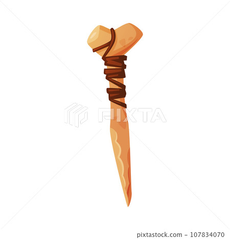 Bone Bludgeon as Ancient Tool with Shaft Vector Illustration Bone Bludgeon as Ancient Tool with Shaft Vector Illustration 107834070