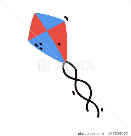 Flying Kite as Tethered Aircraft with Wing and Tail Vector Illustration Flying Kite as Tethered Aircraft with Wing and Tail Vector Illustration 107834075