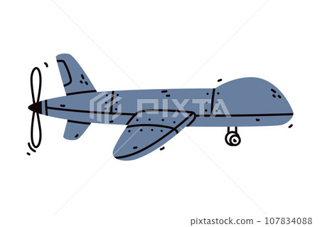 Airplane as Aircraft Flying in the Air Vector Illustration 107834088