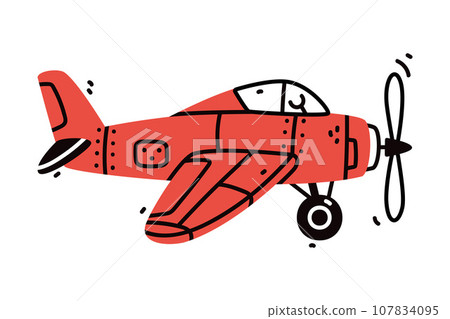 Airplane as Aircraft Flying in the Air Vector Illustration 107834095