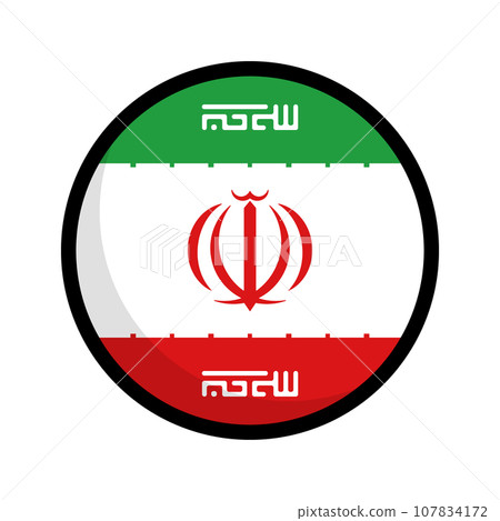 Simple round Iranian flag. vector. 107834172