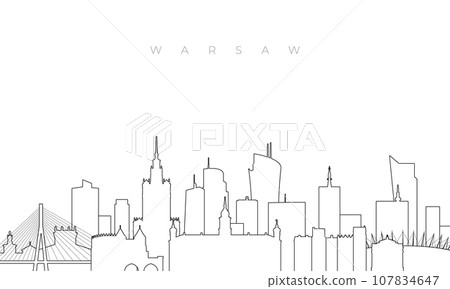 Outline Warsaw skyline.  107834647