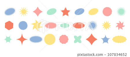 Set of starburst stickers. Design elements for promo advertising campaign. Vector illustration Set of starburst stickers. Design elements for promo advertising campaign. Vector illustration 107834652