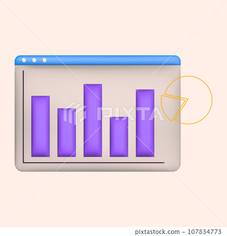 3D diagram design. Social media marketing concept. Vector render illustration 3D diagram design. Social media marketing concept. Vector render illustration 107834773