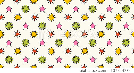 Abstract graphic elements seamless pattern. Minimalist figures in trendy brutal style. Vector background 107834774