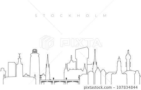 Outline Stockholm skyline. Outline Stockholm skyline. 107834844