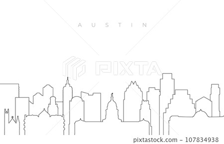 Outline Austin skyline.  107834938