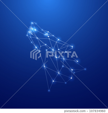 Geometric howling Wolf. 107834960