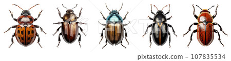Beetle insect vector set isolated on white 107835534