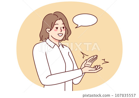 Happy businesswoman clap hands 107835557