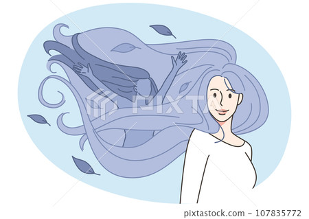 Happy woman feeling mental health recovery 107835772