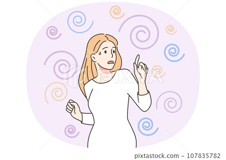 Stressed woman suffer with repetitive thoughts Stressed woman suffer with repetitive thoughts 107835782