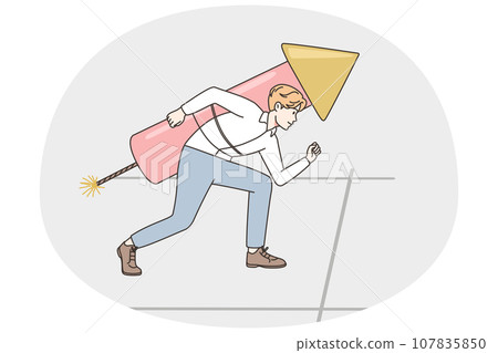 Businessman on start striving for success Businessman on start striving for success 107835850