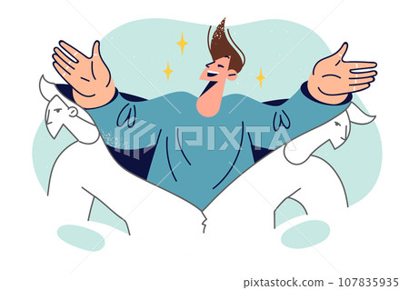 Man gets rid of psychological problems and mental blocks by throwing away old skin Man gets rid of psychological problems and mental blocks by throwing away old skin 107835935