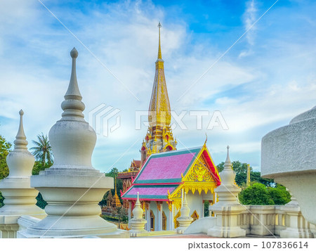 Wat Chalong or Wat Chaiharam Temple, Phuket Old Town, Thailand Wat Chalong or Wat Chaiharam Temple, Phuket Old Town, Thailand 107836614