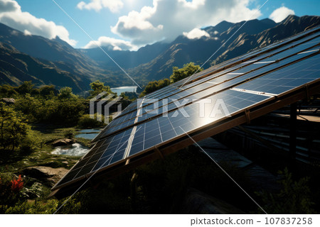 Solar panels in the mountains Solar panels in the mountains 107837258