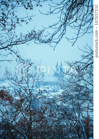 landscape in winter in Prague, Czech Republic landscape in winter in Prague, Czech Republic 107837332