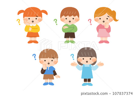 有疑問的孩子插畫素材集 107837374