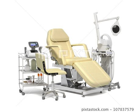 Equipment for dermatology and cosmetology clinic 3d illustration on white background 107837579
