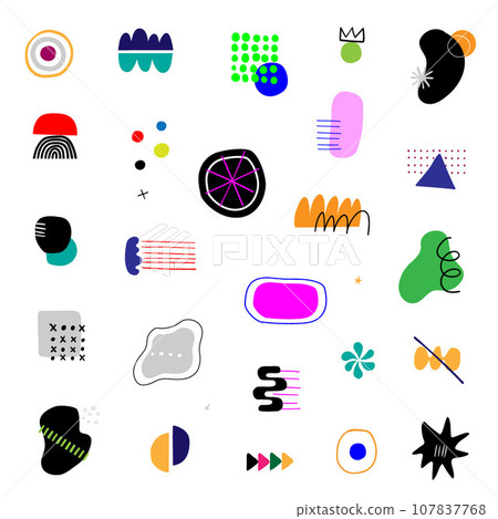 abstract colorful shapes vector background , design element set 107837768