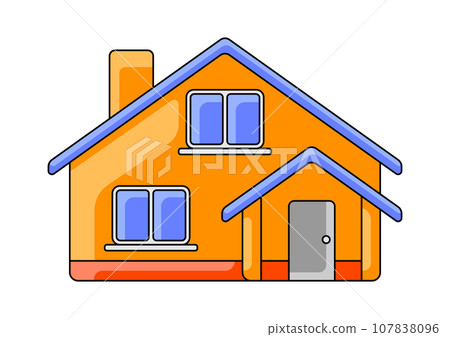 Illustration of house. Icon for construction industry and business. Illustration of house. Icon for construction industry and business. 107838096