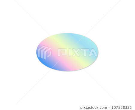 Holographic stickers. Holography gloss shapes. Vector gradient labels mockup 107838325
