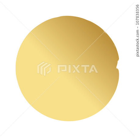 Golden grunge circle and brushes. Gold paints. Vector illustration. Golden grunge circle and brushes. Gold paints. Vector illustration. 107838356