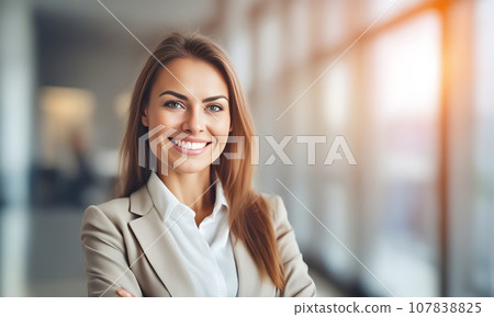 Smiling businesswoman in office 107838825