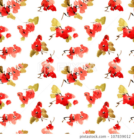 Watercolor floral pattern 107839012