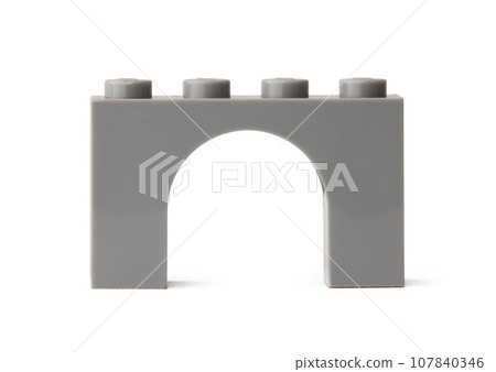 Colored plastic toy building block isolated on white Colored plastic toy building block isolated on white 107840346