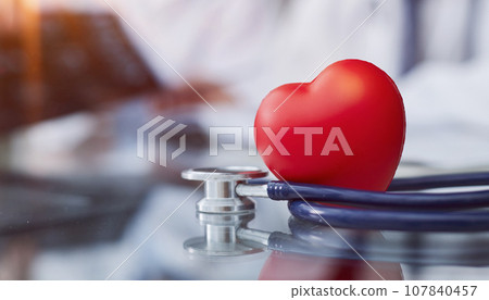 The concept of a healthy heart and normal blood pressure. 107840457