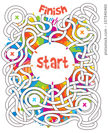 Colorful maze. Find the right path. Maze for children. Educational game for kids 107840460