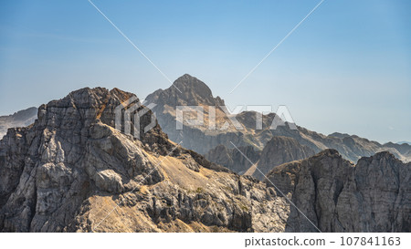 Triglav and Razor Mountain. Sunny day in Triglav National Park, Julian Alps, Slovenia 107841163