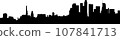 Cityscape Los Angeles, CA Isolated silhouette vector from photo. Copyspace. Background or foreground art. Vector illustration  107841713