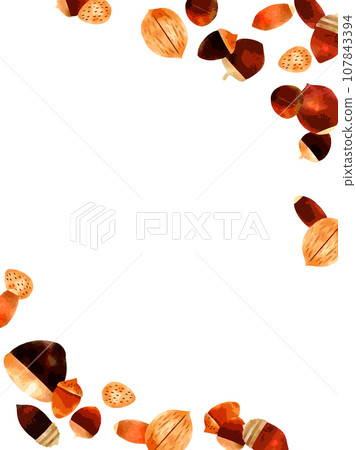 Illustration background of various nuts 107843394