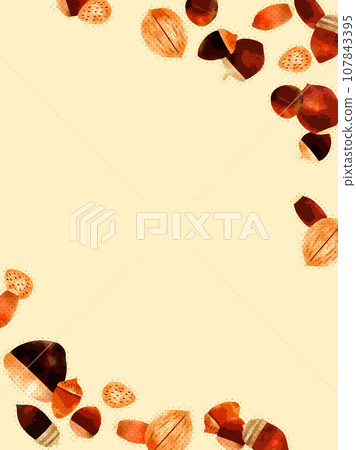 Illustration background of various nuts 107843395