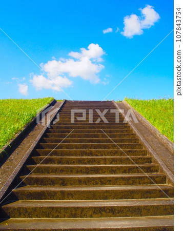 Stair following the blue sky 107843754