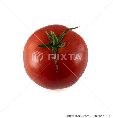 Tomato isolated on white background. With clipping path. Full depth of field. 107843925