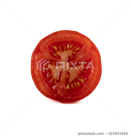 Tomato isolated on white background. With clipping path. Full depth of field. Tomato isolated on white background. With clipping path. Full depth of field. 107843926