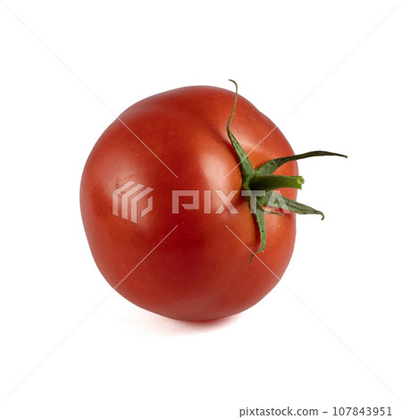Tomato isolated on white background. With clipping path. Full depth of field. 107843951