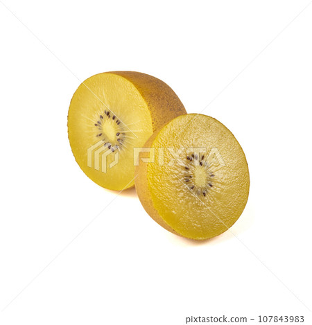 Golden kiwi isolated on white background Golden kiwi isolated on white background 107843983