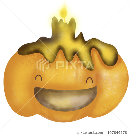 cute pumpkin with candle in halloween 107844278