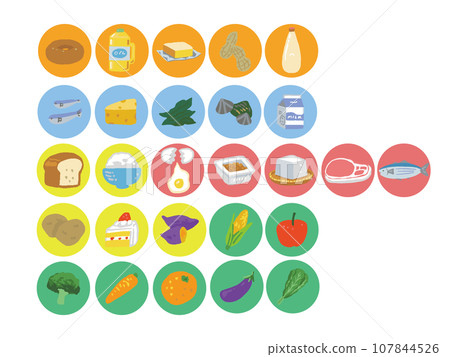 Various food nutrients handwritten watercolor style illustration set Various food nutrients handwritten watercolor style illustration set 107844526