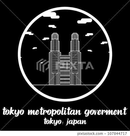 Circle Icon line Tokyo Metropolitan Goverment. vector illustration Circle Icon line Tokyo Metropolitan Goverment. vector illustration 107844717